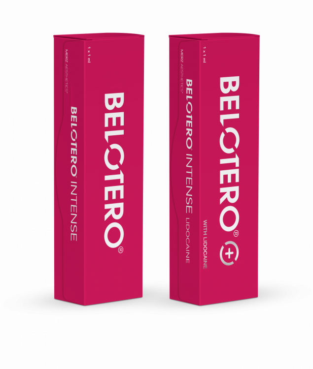 Belotero Intense/Белотеро Интенс и Белотеро Интенс с лидокаином (содержание гиалуроновой кислоты 25,5 мг/мл), для коррекции глубоких морщин и складок)